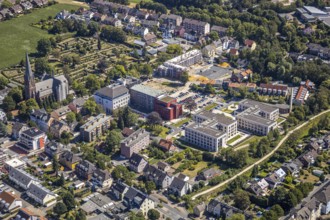 Aerial view, construction site Widumer Höfe, the future retirement home of the St Elisabeth Group,