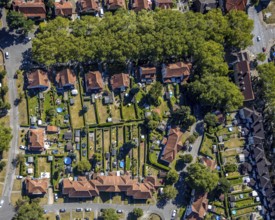 Aerial photograph, Teutoburgia housing estate, garden city, colliery housing estate, Herne, Ruhr