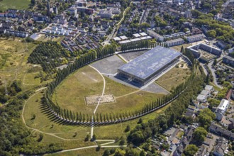 Aerial view, tree avenue Mont-Cenis colliery, Mont-Cenis Academy, Herne, Ruhr area, North
