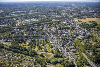Aerial view, local view Horsthausen, Herne, Ruhr area, North Rhine-Westphalia, Germany, motorway