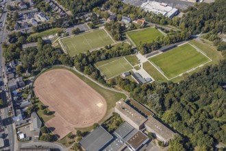 Aerial photo, Galilei-Gymnasium, Adolf-Brühl-Stadion, Hamm, Ruhr area, North Rhine-Westphalia,