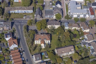Aerial view, youth café Werries and district centre Uentrop, Werries, Hamm, Ruhr area, North