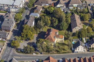Aerial view, youth café Werries and district centre Uentrop, Werries, Hamm, Ruhr area, North