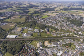 Aerial view, industrial area Sachsenweg, Hamm-Heessen, Hamm, Ruhr area, North Rhine-Westphalia,