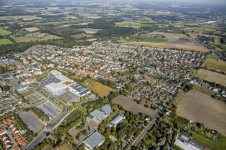 Aerial view, local view Werries, shopping centre Ostwennemarstraße, Freiherr-vom-Stein-Gymnasium,