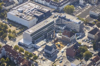 Aerial photo, Widumstraße construction site, demolition for new WA office building, Radio Hamm