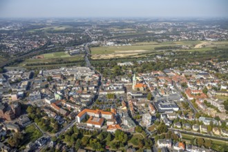 Aerial view, Widumstraße construction site, demolition for new WA office building, Radio Hamm
