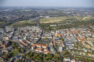 Aerial view, Widumstraße construction site, demolition for new WA office building, Radio Hamm