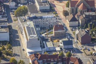 Aerial photo, Widumstraße construction site, demolition for new WA office building, Radio Hamm