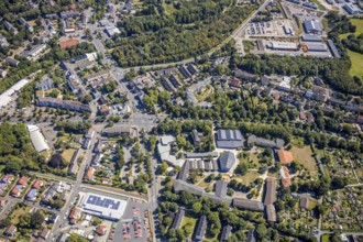 Aerial photo, Hiberniaschule Herne, Hibernia Kindergarten, Holsterhauser Straße, road traffic