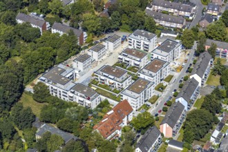 Aerial view, construction site, new residential area Fritz-Reuter-Straße, Herne, Ruhr area, North