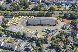 Aerial photo, Graf Reisen, bus company and forwarding agency, Herne, Ruhr area, North