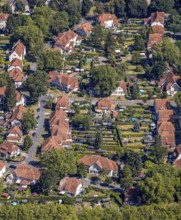 Aerial photograph, Teutoburgia housing estate, garden city, colliery housing estate, Herne, Ruhr