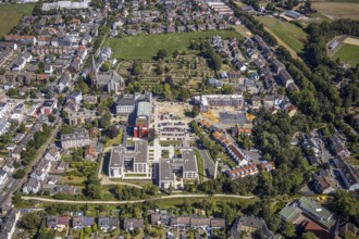 Aerial view, construction site Widumer Höfe, the future retirement home of the St Elisabeth Group,