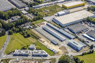 Aerial view, recycling depot herne AöR, central depot Meesmannstraße, Herne, Ruhr area, North