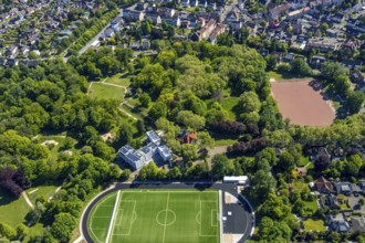 Aerial photo, Parkhotel Herne, sports ground Schäferstraße I, Herne, Ruhr area, North