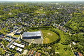 Aerial view, tree avenue Mont-Cenis colliery, Mont-Cenis academy, Herne, Ruhr area, North