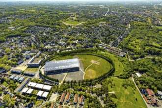 Aerial view, tree avenue Mont-Cenis colliery, Mont-Cenis academy, Herne, Ruhr area, North