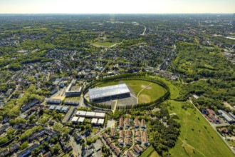 Aerial view, tree avenue Mont-Cenis colliery, Mont-Cenis academy, Herne, Ruhr area, North