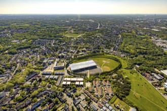 Aerial view, tree avenue Mont-Cenis colliery, Mont-Cenis academy, Herne, Ruhr area, North