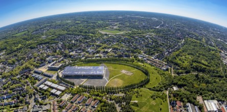 Aerial view, tree avenue Mont-Cenis colliery, Mont-Cenis Academy, Herne, Ruhr area, North