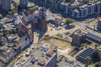 Aerial photograph, LWL Museum of Archaeology, demolition of Adler Haus, new building site
