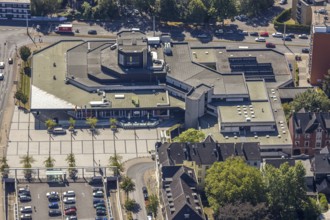 Aerial view, cultural centre Herne, Willi-Pohlmann-Platz, VHS Herne, Herne, Ruhr area, North