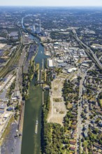 Aerial view, Hafenstraße industrial estate, Rhine-Herne Canal, Alte Schleuse Wanne-Eickel, STEAG
