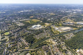 Aerial view, site view Herne, Nordfrost logistics centre, former colliery Unser Fritz, shaft 1
