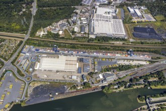 Aerial view, commercial area Am Westhafen, CTH Container Terminal Herne GmbH, Müller - Die lila