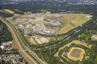 Aerial view, central landfill Emscherbruch ZDE, former Graf Bismarck colliery, AGR,