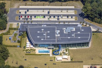 Aerial photo, Wananas swimming pool, Herne, Ruhr area, North Rhine-Westphalia, Germany, distance