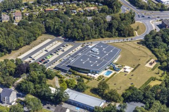 Aerial photo, Wananas swimming pool, Herne, Ruhr area, North Rhine-Westphalia, Germany, distance