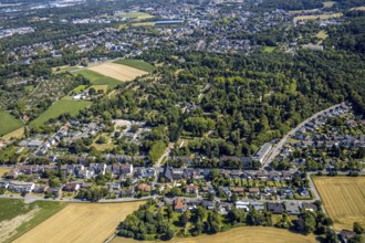 Aerial view, residential area Wiescherstraße, Südfriedhof, Herne, Ruhr area, North