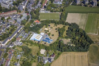 Aerial photo, swimming pool south pool, Herne, Ruhr area, North Rhine-Westphalia, Germany, distance