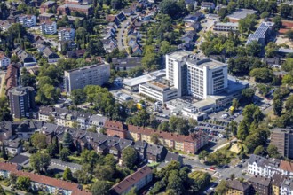 Aerial view, Marienhospital Herne, Klinikum der Ruhr-Universität Bochum, Herne, Ruhr area, North