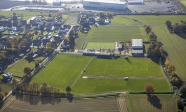 Aerial view, sports fields TUS 46/68 Uentrop, Giesendahlhalle im Giesendahl, Uentrop, Hamm, Ruhr