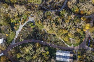 Aerial view, Maximilianpark Hamm, rose beds, Uentrop, Hamm, Ruhr area, North Rhine-Westphalia,
