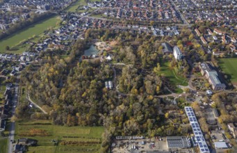 Aerial view, Maximilianpark Hamm, Uentrop, Hamm, Ruhr area, North Rhine-Westphalia, Germany, DE,