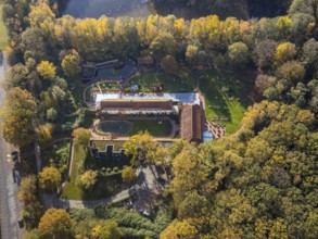 Aerial view, Gut Sternholz, hotel in the forest, Uentrop, Hamm, Ruhr area, North Rhine-Westphalia,