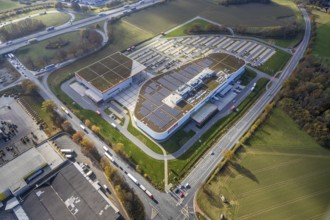 Aerial view, Möbel Höffner, commercial area Unnaer Straße, Hamm, Ruhr area, North Rhine-Westphalia,