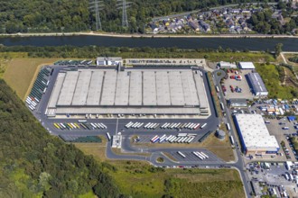 Aerial photo, Duvenbeck Kraftverkehr GmbH, logistics, Herne, Ruhr area, North Rhine-Westphalia,