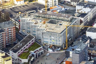 Aerial view, conversion of the old Kartstadt building, under the title Neue Höfe Herne, space for