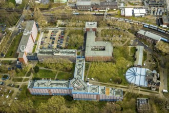 Aerial view, Shamrock Park on which a future centre with two 17-storey high-rise buildings is
