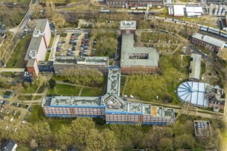 Aerial view, Shamrock Park on which a future centre with two 17-storey high-rise buildings is