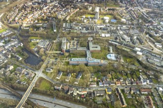 Aerial view, Shamrock Park on which a future centre with two 17-storey high-rise buildings is