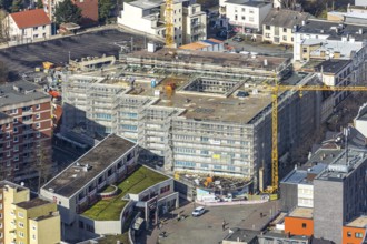 Aerial view, conversion of the old Kartstadt building, under the title Neue Höfe Herne, space for