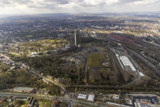 Aerial view, former Blumenthal colliery and disused Shamrock coal-fired power station, where the