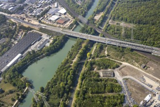 Motorway bridge A43 over the Rhine-Herne Canal is closed for trucks, Emscher, A43 motorway,