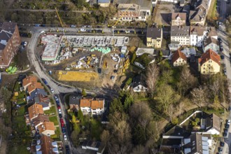 Aerial view, health campus, senior centre Widumer Höfe, on the campus of the St.Elisabeth Group, at